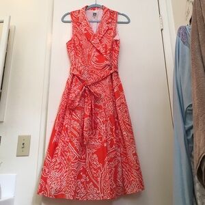 Elegant Orange Patterned Dress